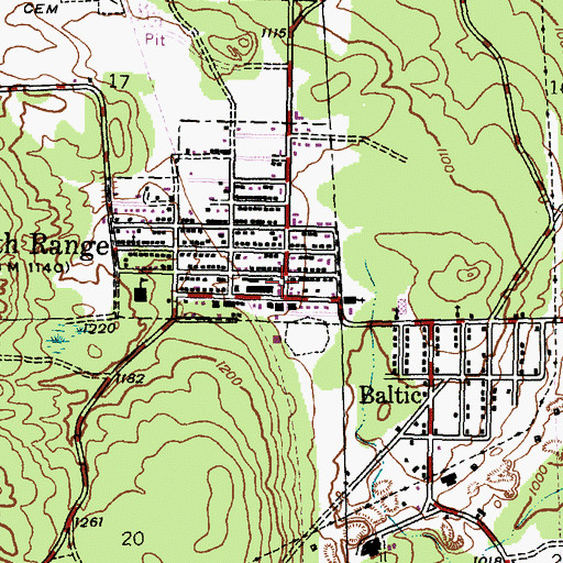 Topographic Map of South Range Post Office, MI