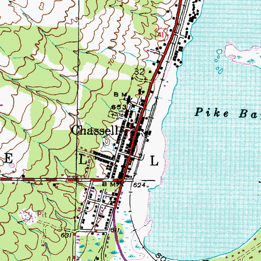 Topographic Map of Chassell Township Park, MI