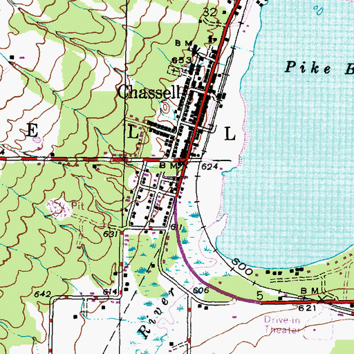 Topographic Map of Chassell Post Office, MI