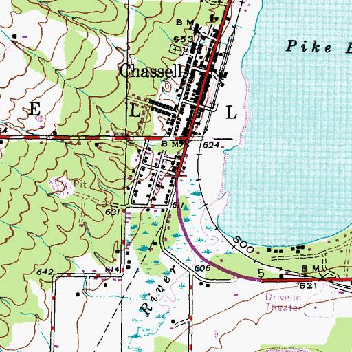 Topographic Map of Chassell Apostolic Lutheran Church, MI