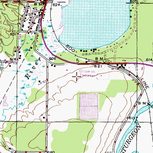 Topographic Map of Chassell Township School, MI