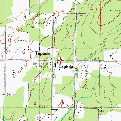 Topographic Map of Tapiola Apostolic Lutheran Church, MI
