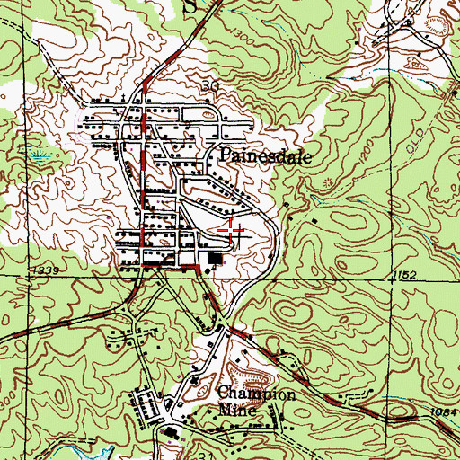 Topographic Map of Painesdale Station (historical), MI