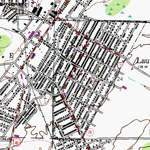 Topographic Map of Laurium United Methodist Church, MI