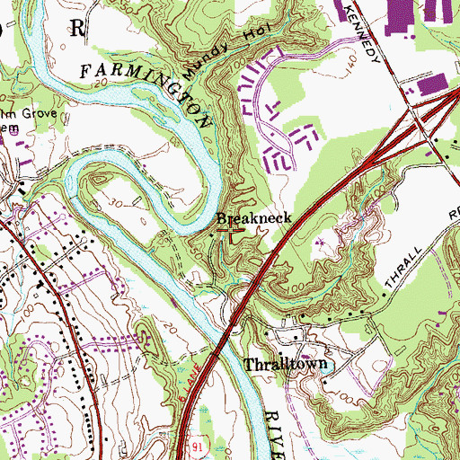 Topographic Map of Breakneck, CT