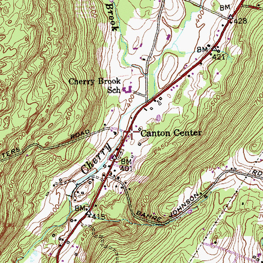 Topographic Map of Canton Center, CT