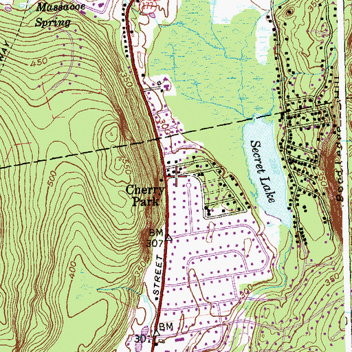 Topographic Map of Cherry Park, CT