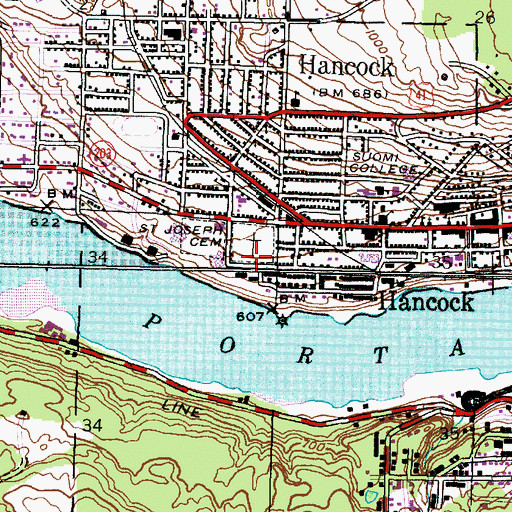Topographic Map of Lutheran Cemetery, MI