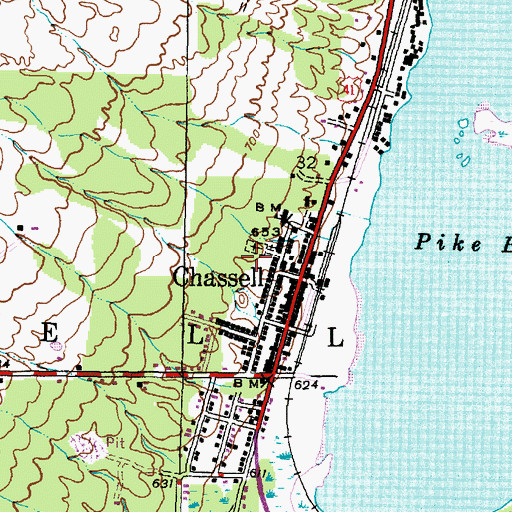 Topographic Map of Chassell Township Cemetery, MI