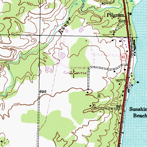 Topographic Map of Portage Lake Golf Course, MI
