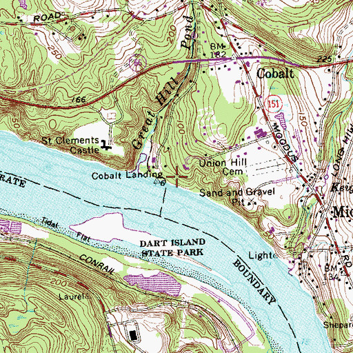 Topographic Map of Cobalt Landing, CT