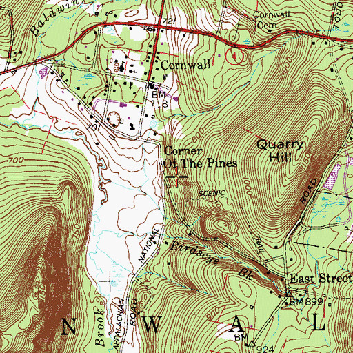 Topographic Map of Corner of the Pines, CT