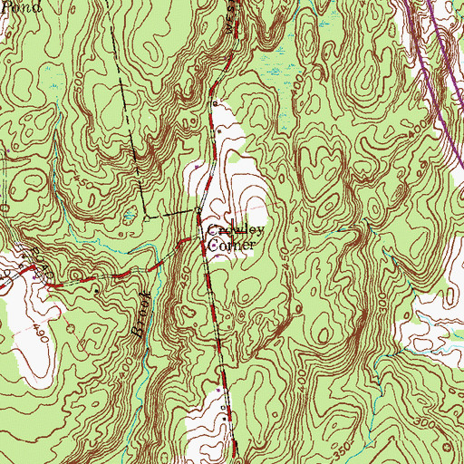 Topographic Map of Crowley Corner, CT