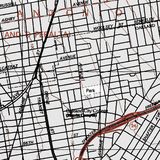 Topographic Map of Sankofa Academy, CA