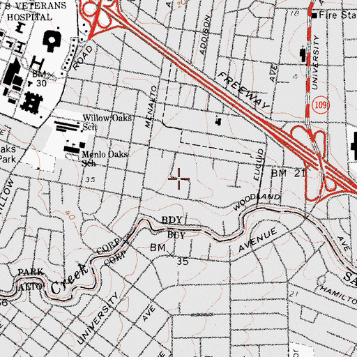 Topographic Map of German - American International School, CA