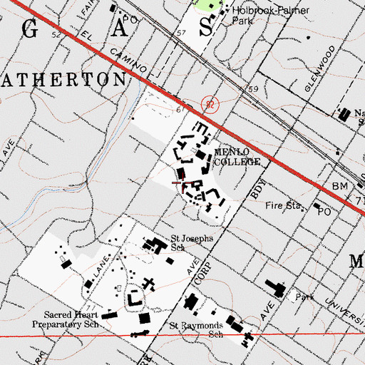 Topographic Map of Florence Moore Science Building, CA