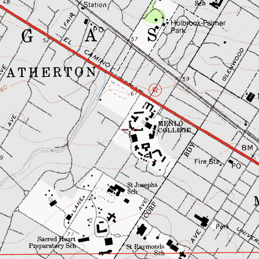 Topographic Map of Howard Hall, CA