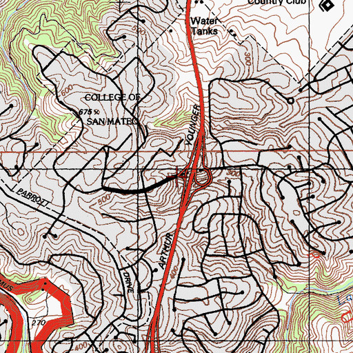 Topographic Map of Exit 10, CA