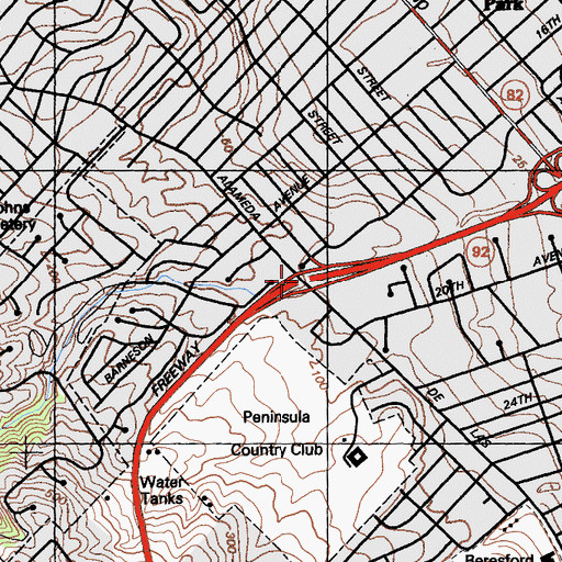 Topographic Map of Exit 11, CA
