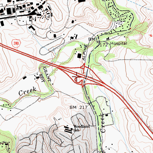 Topographic Map of Exit 22, CA