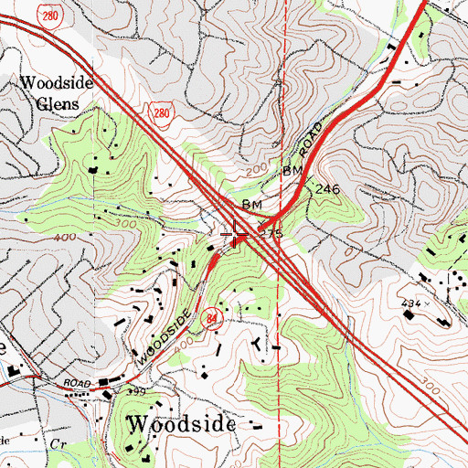 Topographic Map of Exit 25, CA