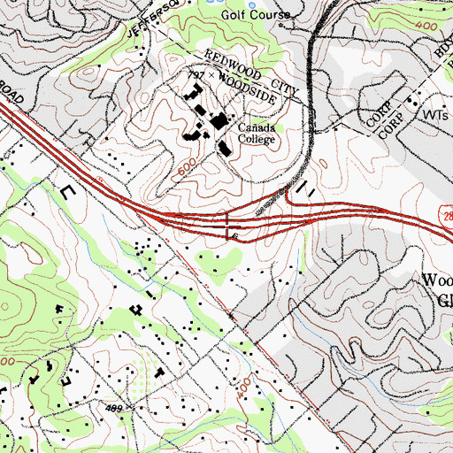 Topographic Map of Exit 27, CA