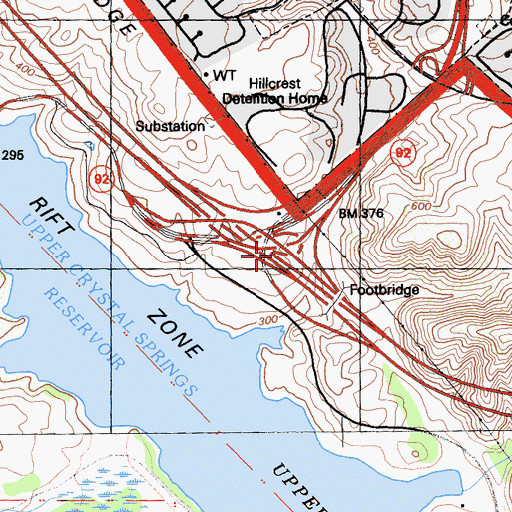 Topographic Map of Exit 33, CA
