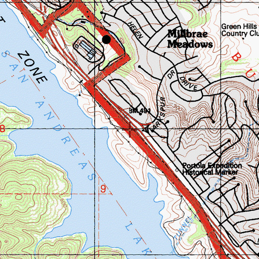 Topographic Map of Exit 41, CA
