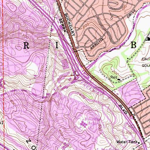 Topographic Map of Exit 45, CA