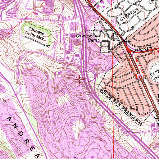 Topographic Map of Exit 46, CA