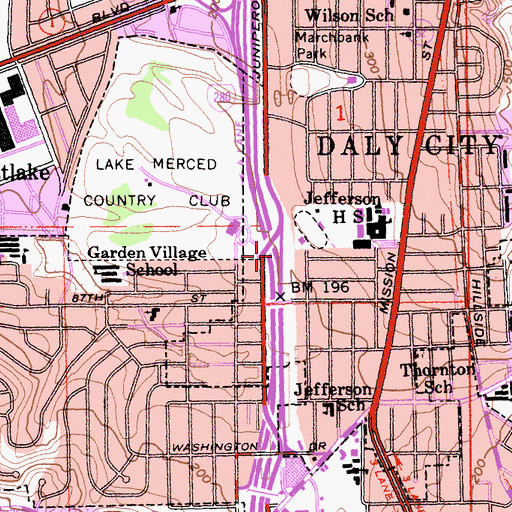 Topographic Map of Exit 49A, CA