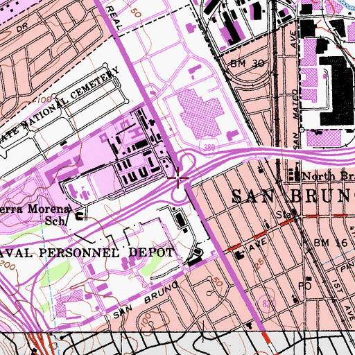 Topographic Map of Exit 5C, CA