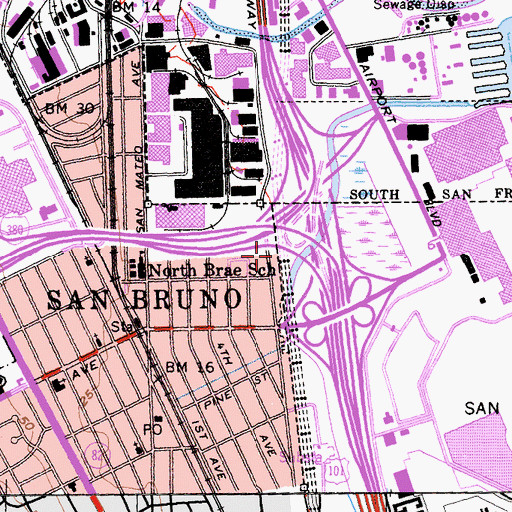 Topographic Map of Exit 6A, CA