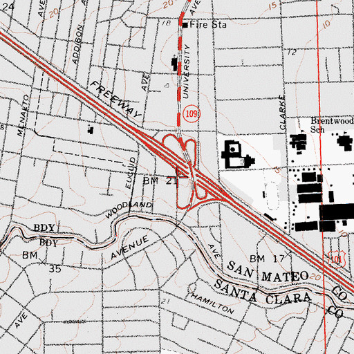 Topographic Map of Exit 403, CA