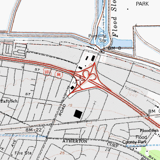 Topographic Map of Exit 406, CA