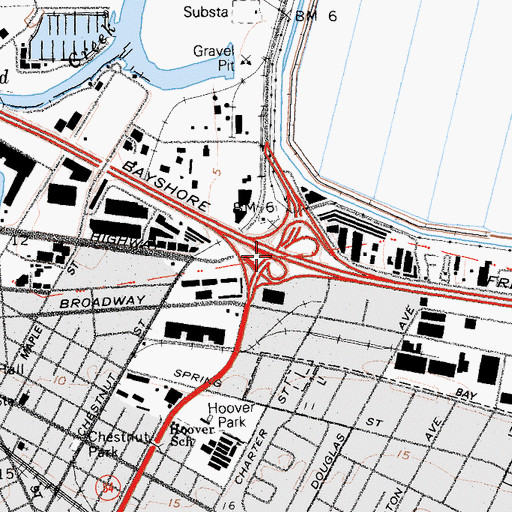 Topographic Map of Exit 408, CA