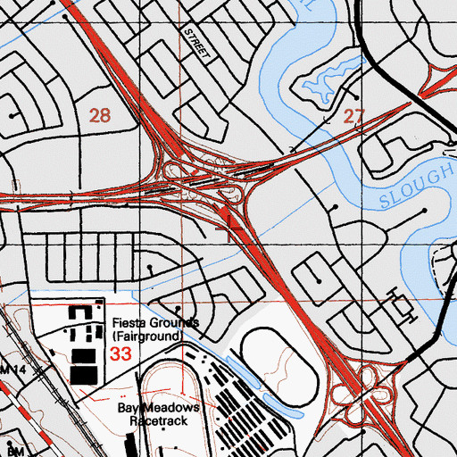 Topographic Map of Exit 414B, CA