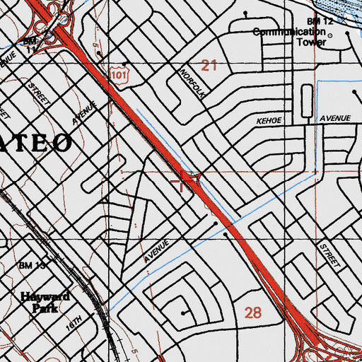 Topographic Map of Exit 415, CA