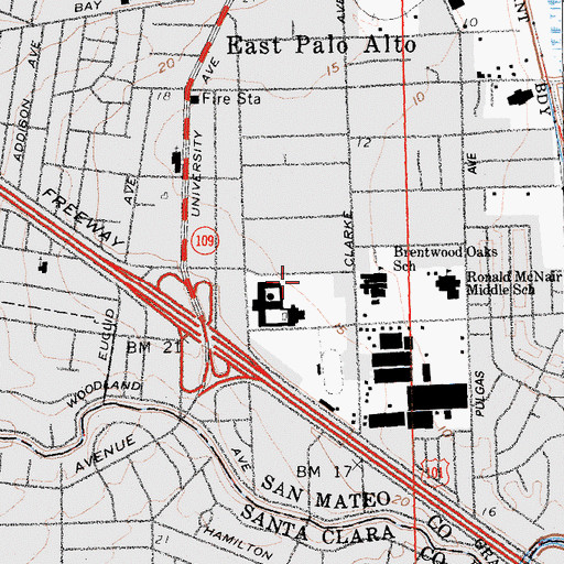 Topographic Map of San Francisco 49er Academy, CA