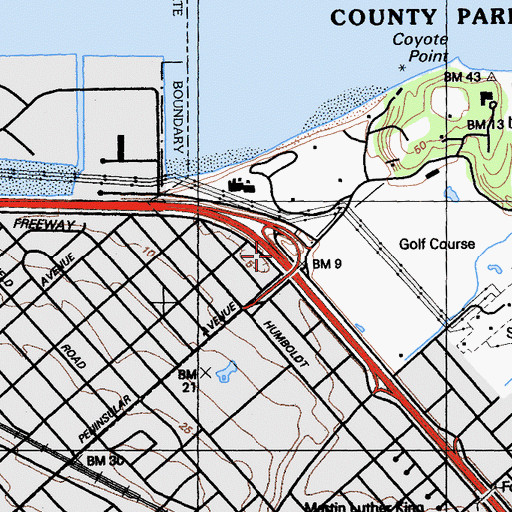 Topographic Map of Exit 417B, CA