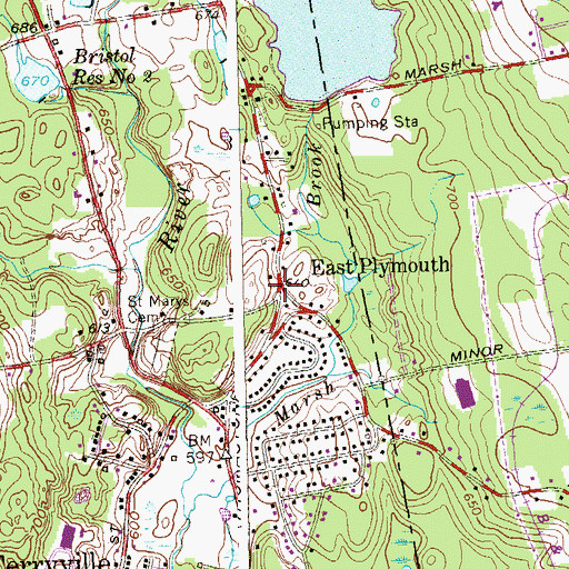 Topographic Map of East Plymouth, CT