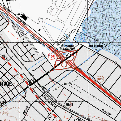 Topographic Map of Exit 421, CA