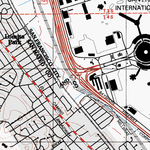 Topographic Map of Exit 422, CA
