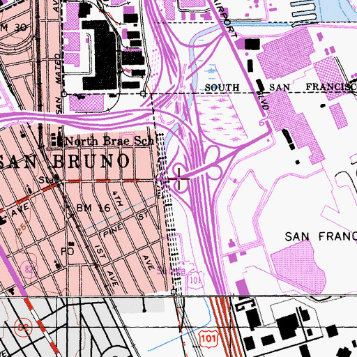 Topographic Map of Exit 423A, CA