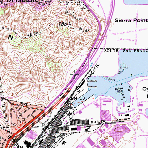 Topographic Map of Exit 426A, CA