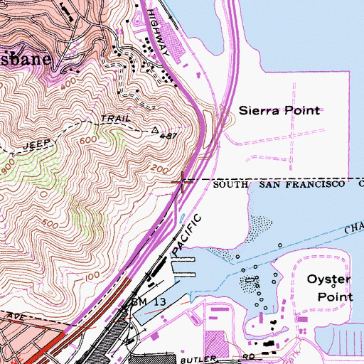 Topographic Map of Exit 426B, CA