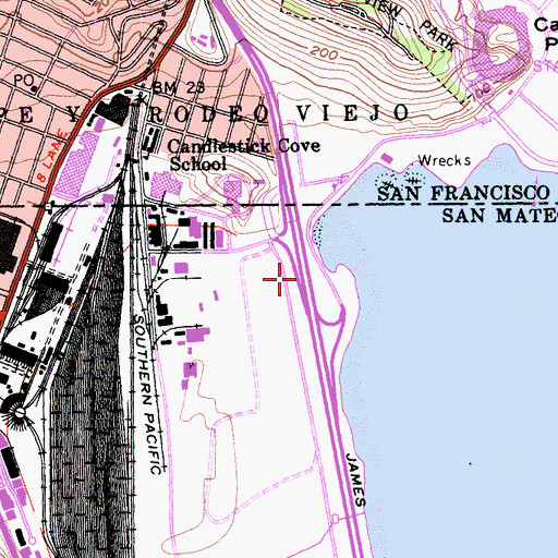 Topographic Map of Exit 429A, CA