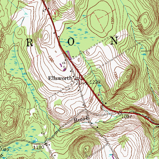 Topographic Map of Ellsworth, CT