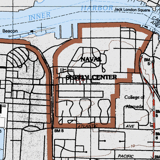 Topographic Map of Alameda Naval Supply Center (historical), CA