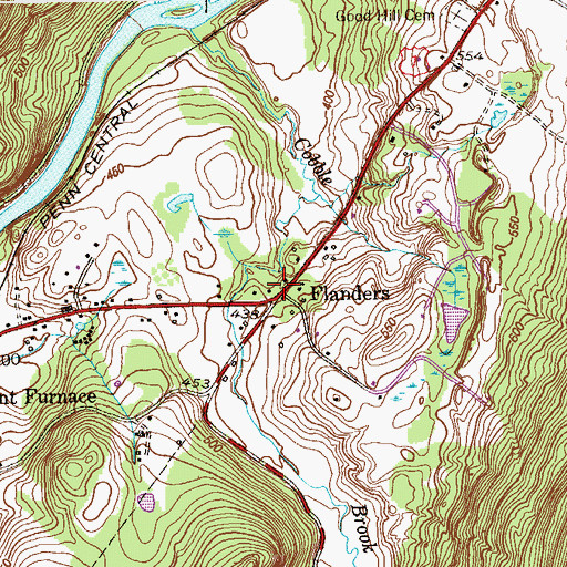 Topographic Map of Flanders, CT